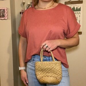 MELLODAY Short Sleeve Pink Tee